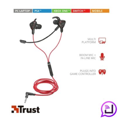 Audífono Gamer Trust In-ear Cobra Dual Mic Gxt 408 Ps4