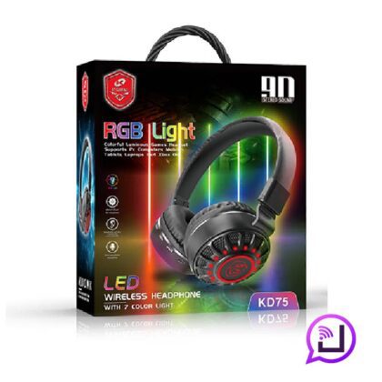 AUDIFONO GAMER BT RGB LIGHT KD75 NEGRO