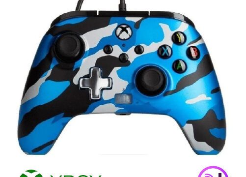 Control Joystick Powera Xbox Alambrico Enhanced Metallic Blue Camo